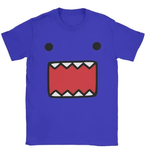 Domo Kun koszulka z twarzą lalki męska bawełniana szalona koszulka z okrągłym dekoltem T-shirt Top odzież dla dorosłych