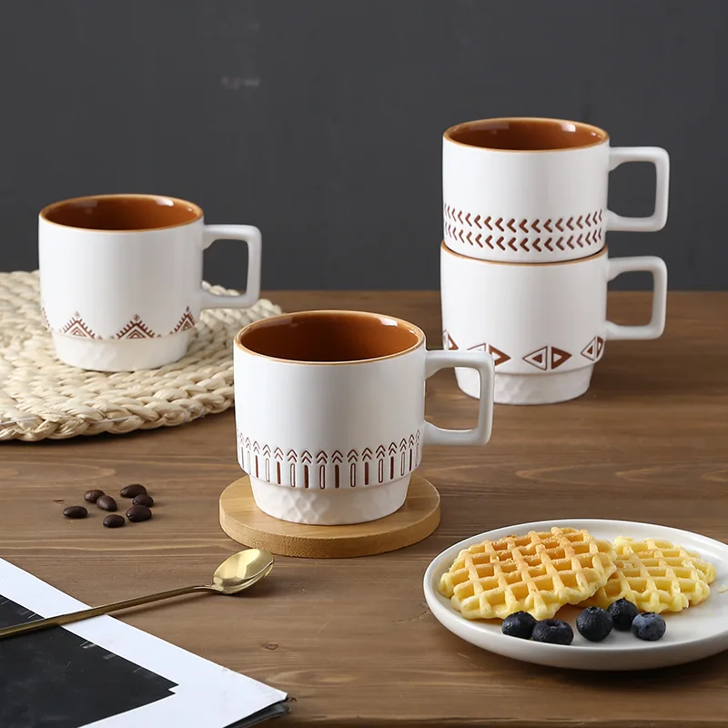 

Simple ceramic cup Office Mug breakfast coffee cup milk cup afternoon tea cup set