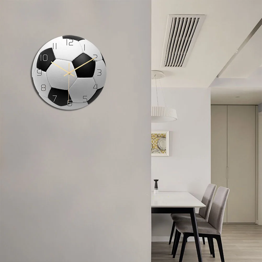 

Silent Wall Clock Football Design Big Arabic Numerals Mute Core Acrylic Hanging Clock for Home Office Bedroom Living
