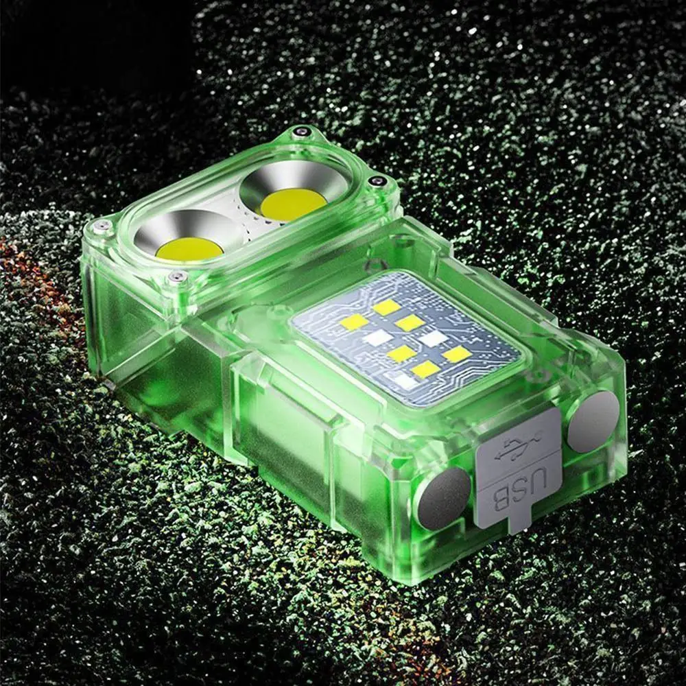Type-C Rechargeable Fluoresce Flashlight LED Display Strong Light Camping Work Light Waterproof COB Portable Torch