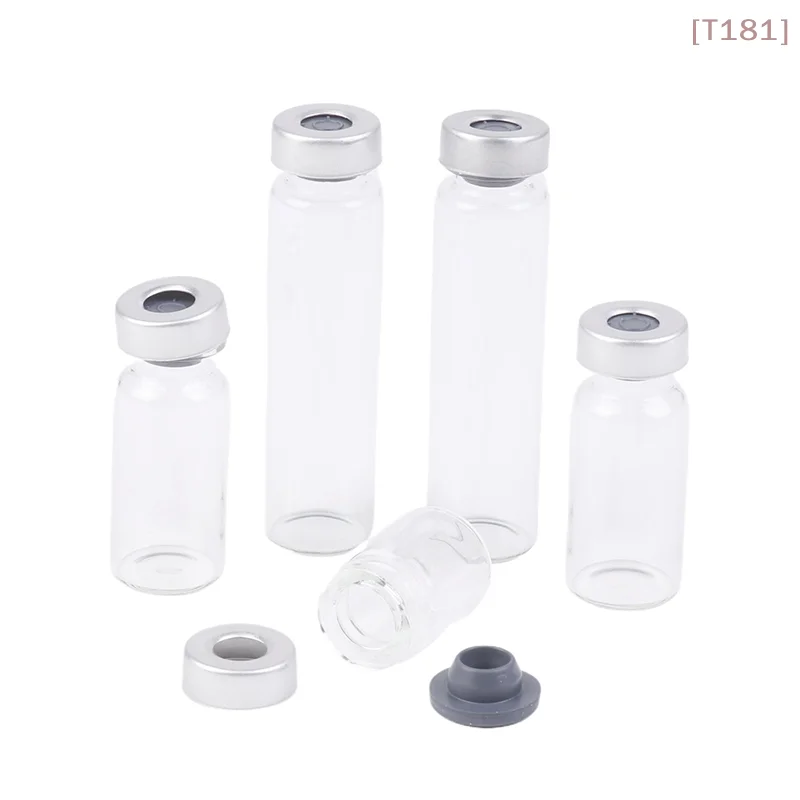 

[E] 10 Pack 5/10/20ml Sealed Sample Vials Transparent Glass Vials With Self Healing Injection Port
