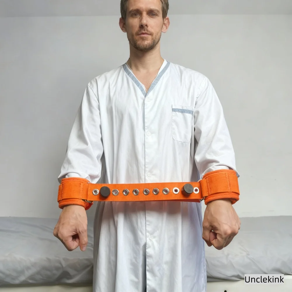 

Оранжевые ограничители запястья для медицинского использования — удерживающие ремни с мягкой хлопчатобумажной подкладкой для пациентов, безопасный и регулируемый ремешок для ухода за домом