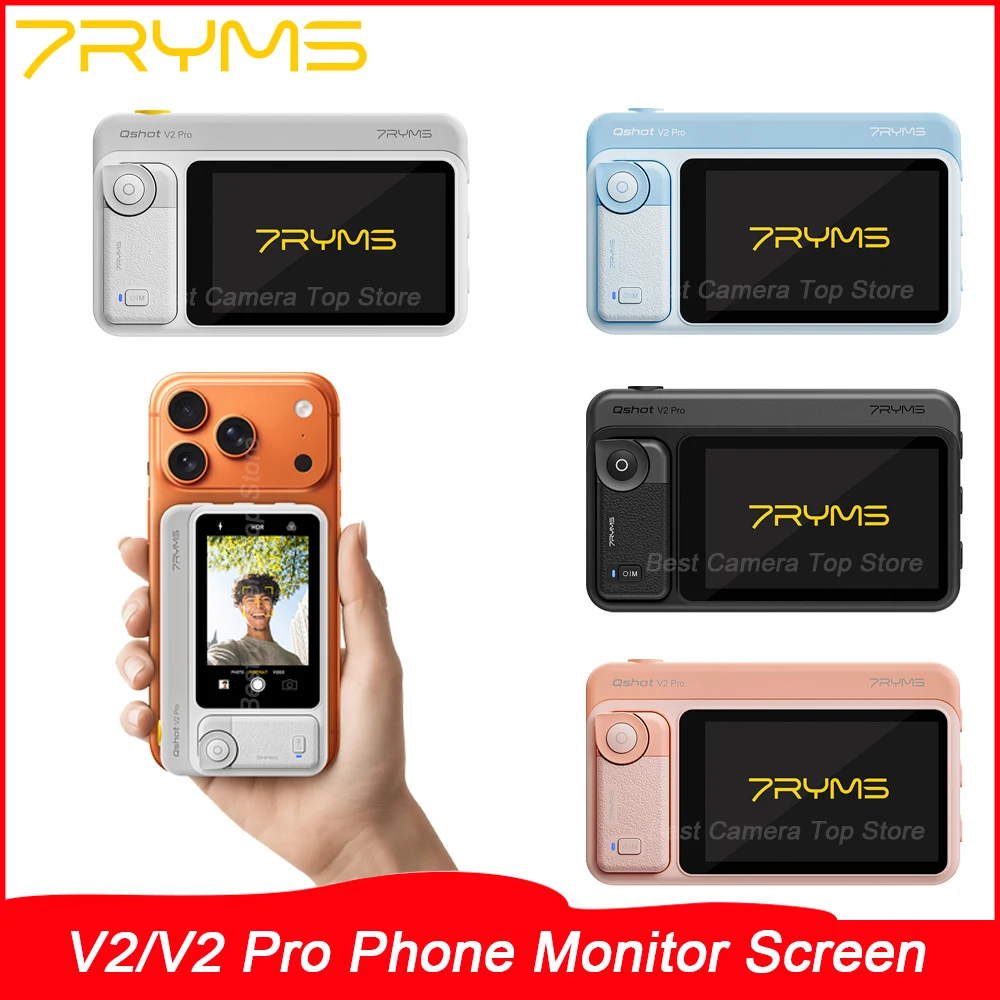 

7RYMS Qshot V2/V2 Pro: Монитор для селфи на телефон, 3,1-дюймовый IPS-дисплей, магнитный, проводной и беспроводной монитор для мобильной фотографии