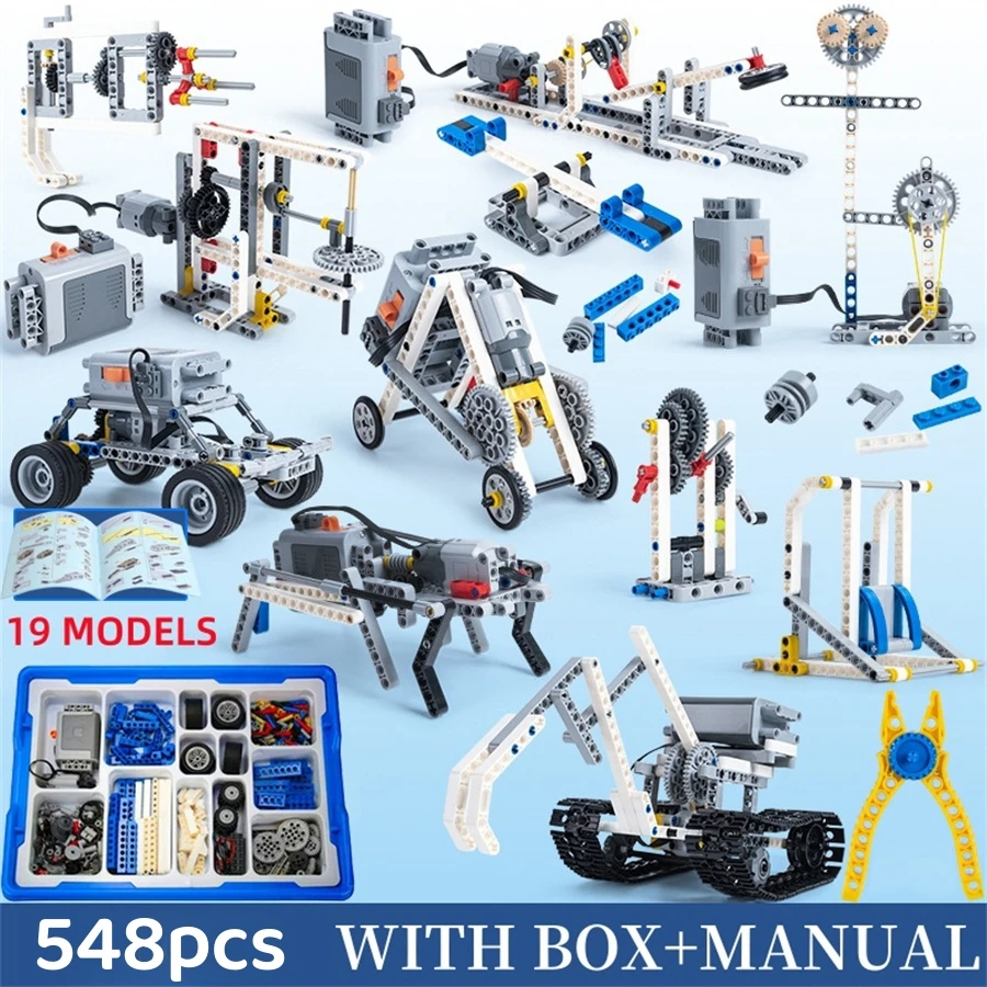 Zestaw edukacyjny do programowania robotyki STEM Elektryczne klocki konstrukcyjne Model do programowania DIY Techniczny MOC Klocki do montażu Prezent dla dzieci