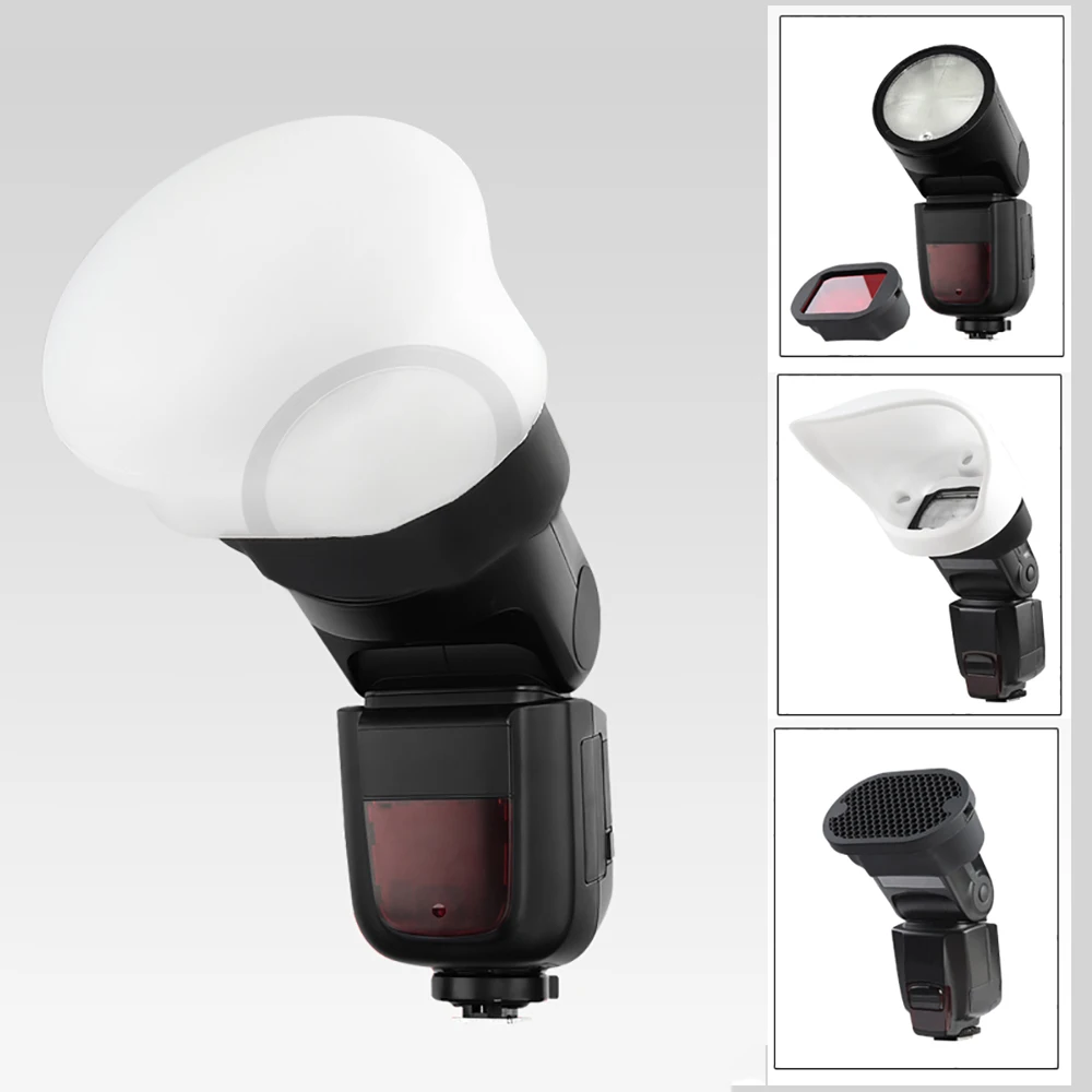 Camera Professional flash kit Flash Diffuser Accessories Kit Honeycomb Reflector Color Filter Softbox For V1 V860ii