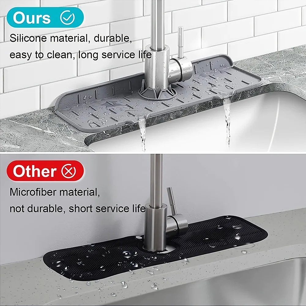 1/2/3PCS Silicone Drain Pad Kitchen Faucet Mat Sponge Rack Kitchen Drainage Waterstop Sink Splash Guard Bathroom Accessories