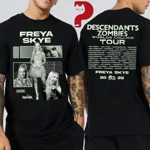 Freya Skye Descendants Zombies Worlds Collide Tour T-shirt The Rise Of Red Tee Descendants Concert Summer Music Festival 2025