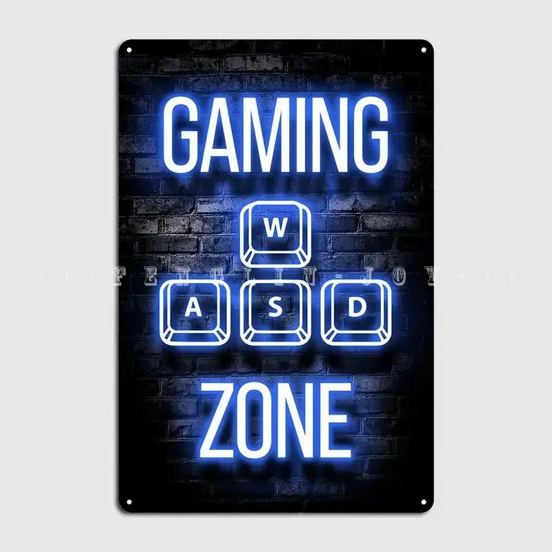 Pc Gaming Club - Wasd Pc Gaming Zone Quote Metal