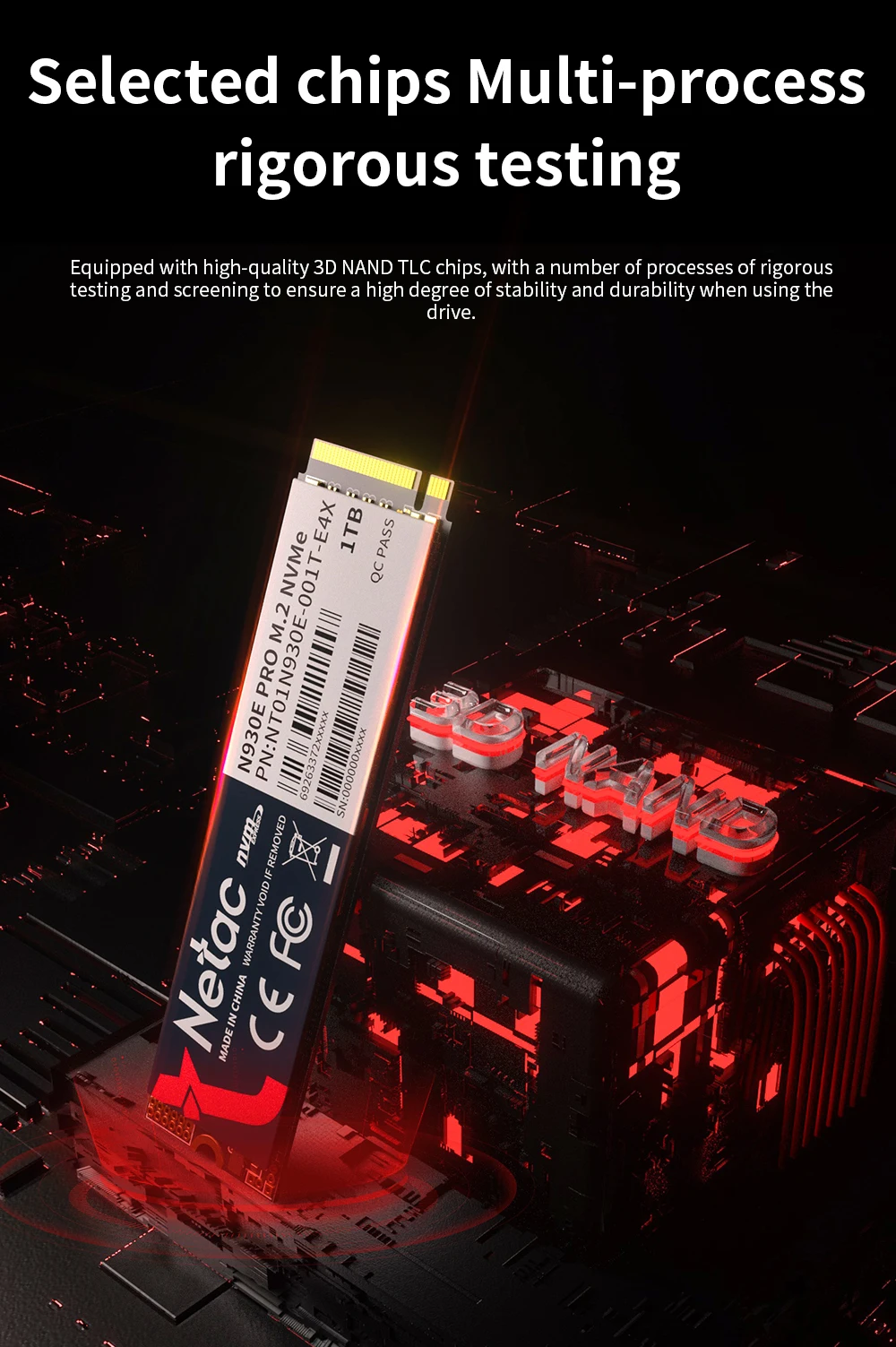 Netac NVMe SSD M.2 1TB 512GB 128GB Festplatte HDD M.2 2280 PCIe 3.0 X4 SSD Solid State Drive Interne Festplatte für Laptop Desktop – Detail 1