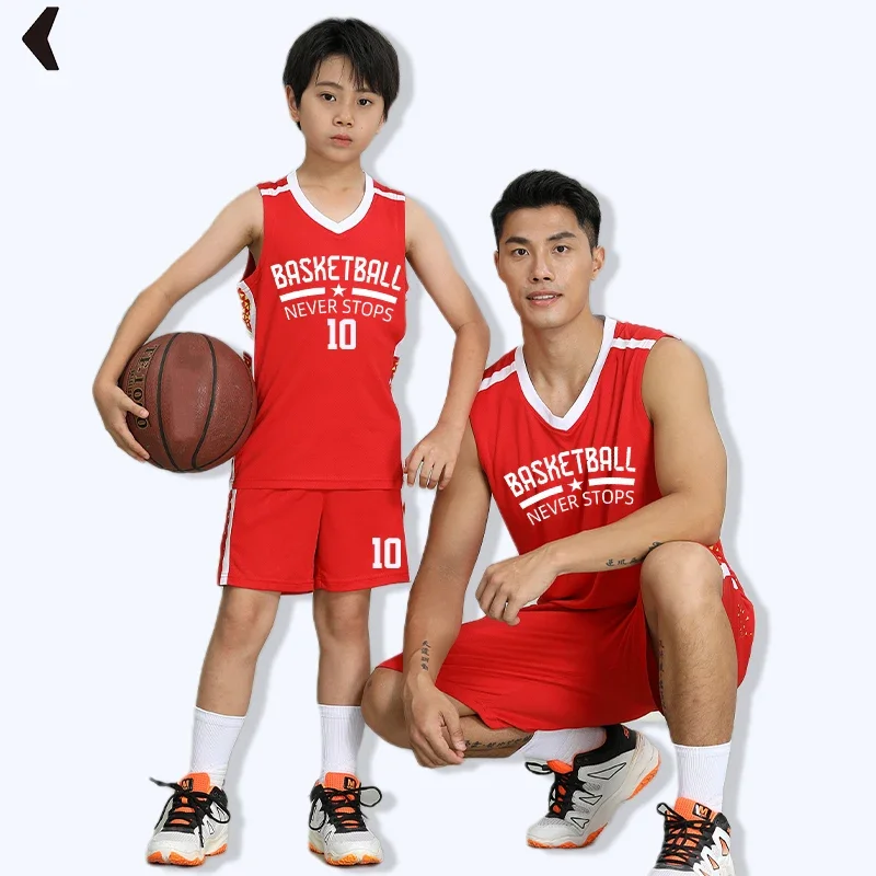 

New Season Basketball Jerseys Customize For Men Breathable Quick dry Fabric Training Uniform Vest And Shorts For Boys DK-23218
