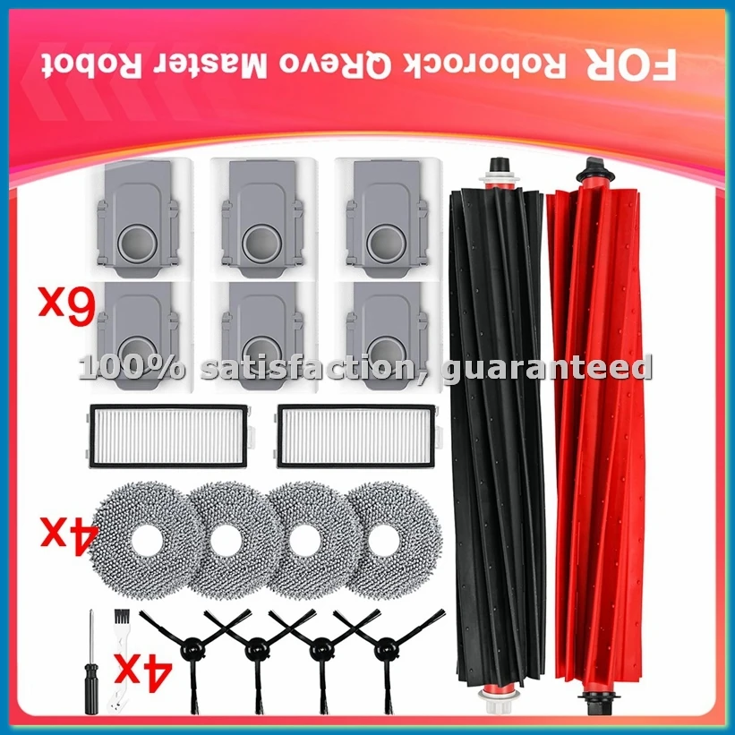 Accessory for Qrevo Master Robot Vacuum Cleaner with Main Brushes,Wipes,HEPA Filters, Dust Bags,Side Brushes-A50M