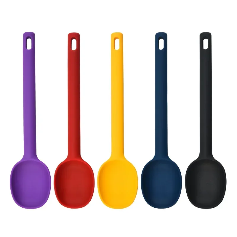 Silicone Large Stirring Spoon Salad Cooking Seasoning Spoon Ice Cream Cake Spoon Kitchen Tool Silicone Kitchenware