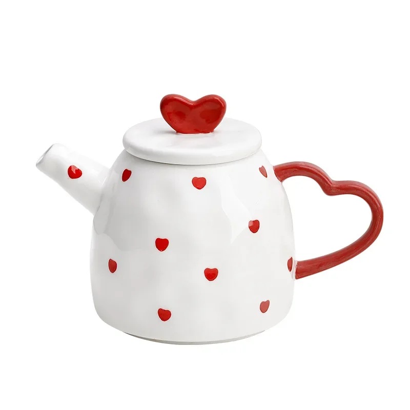 Cup creative girl heart afternoon tea set household water cup, pot ins simple and cute souvenir coffee cup set