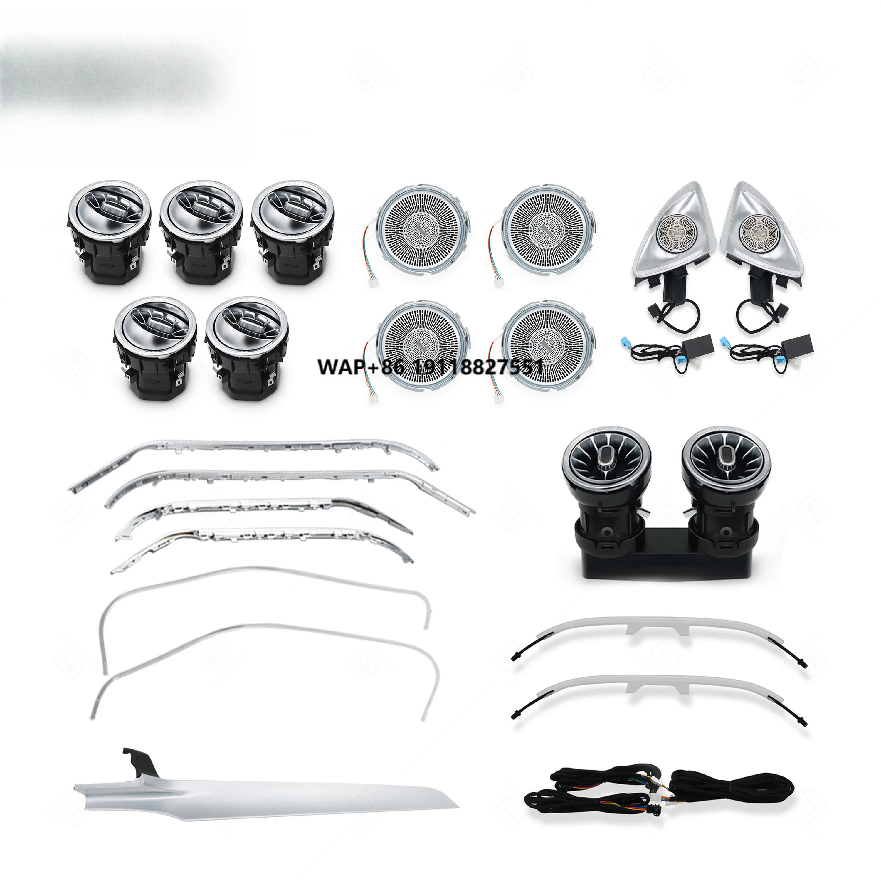 Ready to Ship W205 X253 'CARDI' OEM Turbo air Vent 4D Speaker Covers Ambient Lighting for  ORIGINAL CAR MATERIAL