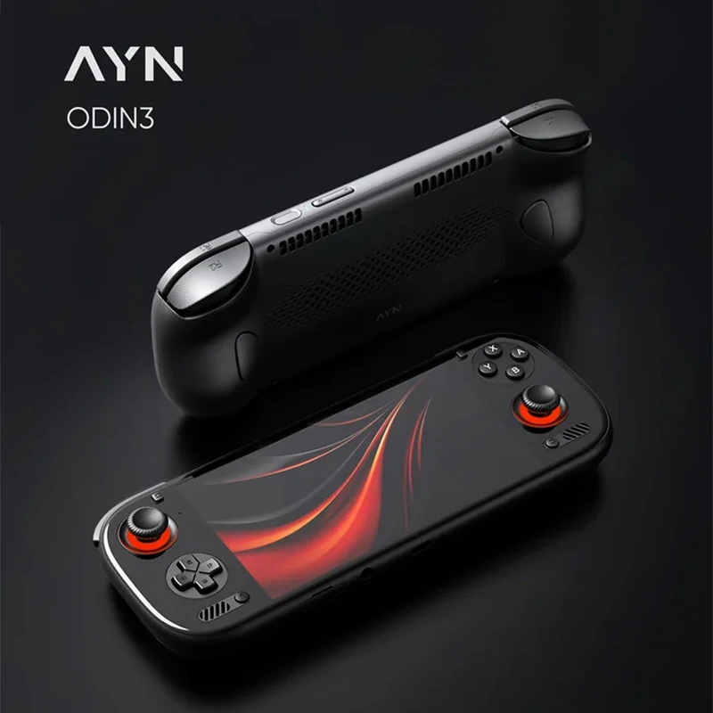 AYN Odin 3, console portatile per videogiochi, schermo AMOLED da 6 pollici, 1080P, 120 Hz, batteria da 8000 mAh, 256 GB, joystick e grilletti con tecnologia Hall per il gioco.