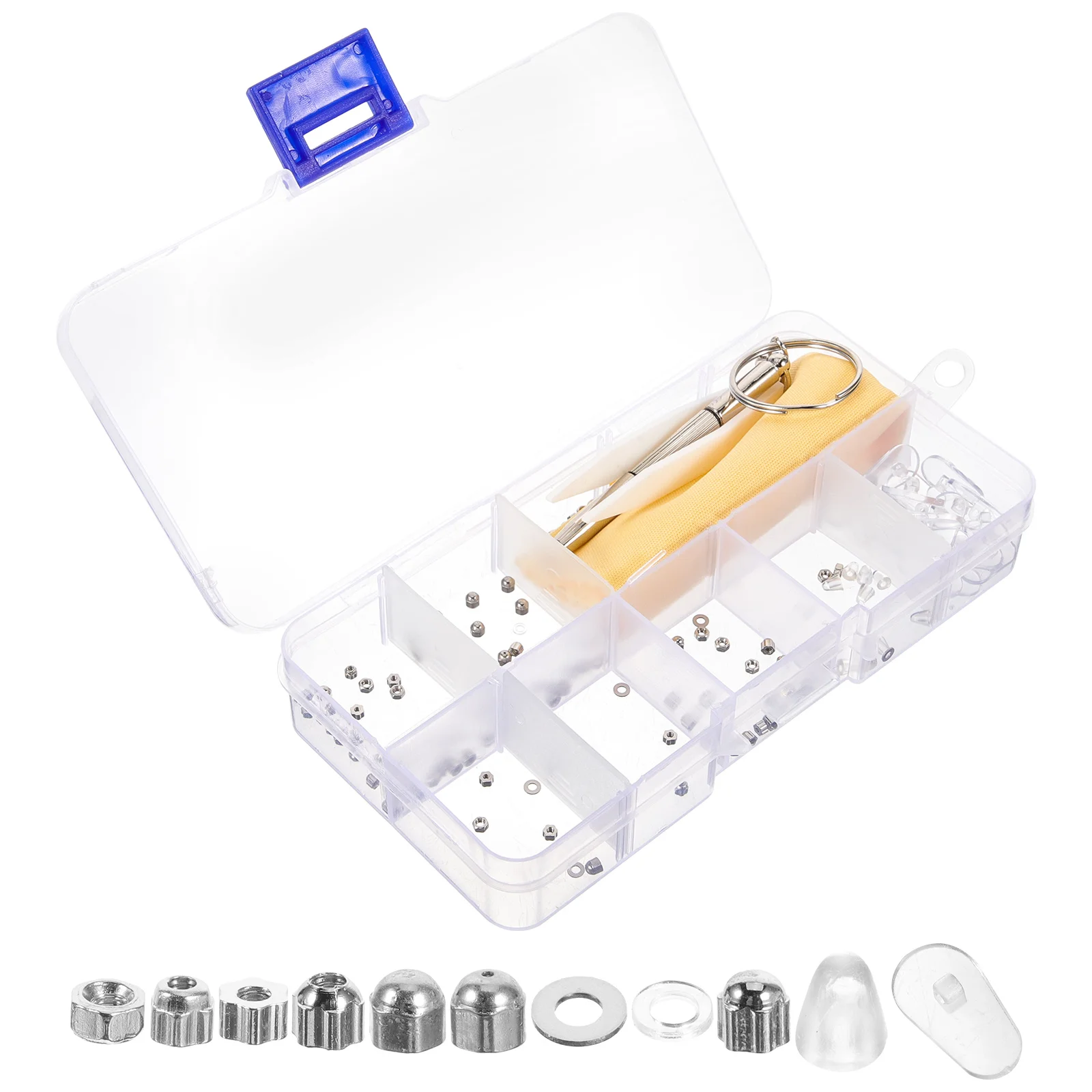 1 Set of Glasses Repairing Nuts Set Eyeglasses Replacement Nuts Kit Metal Sunglasses Nuts Repair Set