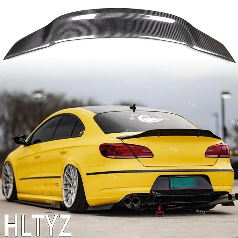 

Для Volkswagen Passat CC Standard 2009-2016: глянцевый черный спойлер на крышку багажника из карбона, внешний тюнинг-комплект, аксессуары для тюнинга кузова