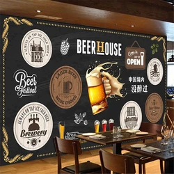 Custom Wall paper beer house bar music restaurant barbecue shop wallpaper retro photo background 3D mural wallpapers home decor