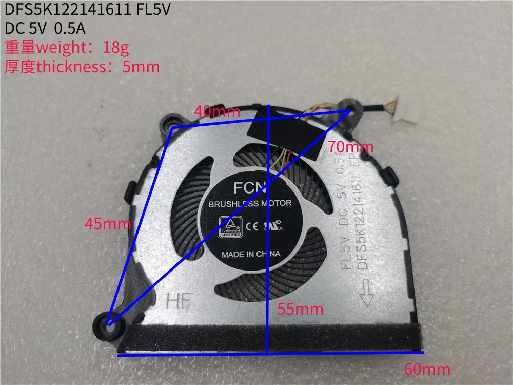 

FL5V DFS5K122141611 FAN FOR SONY VAIO SE14 VJSE41C0511H VJSE41C0211H VJSE41C0111H VJSE41C0611T VJSE41C0311H VJSE41C0411T VJSE42G