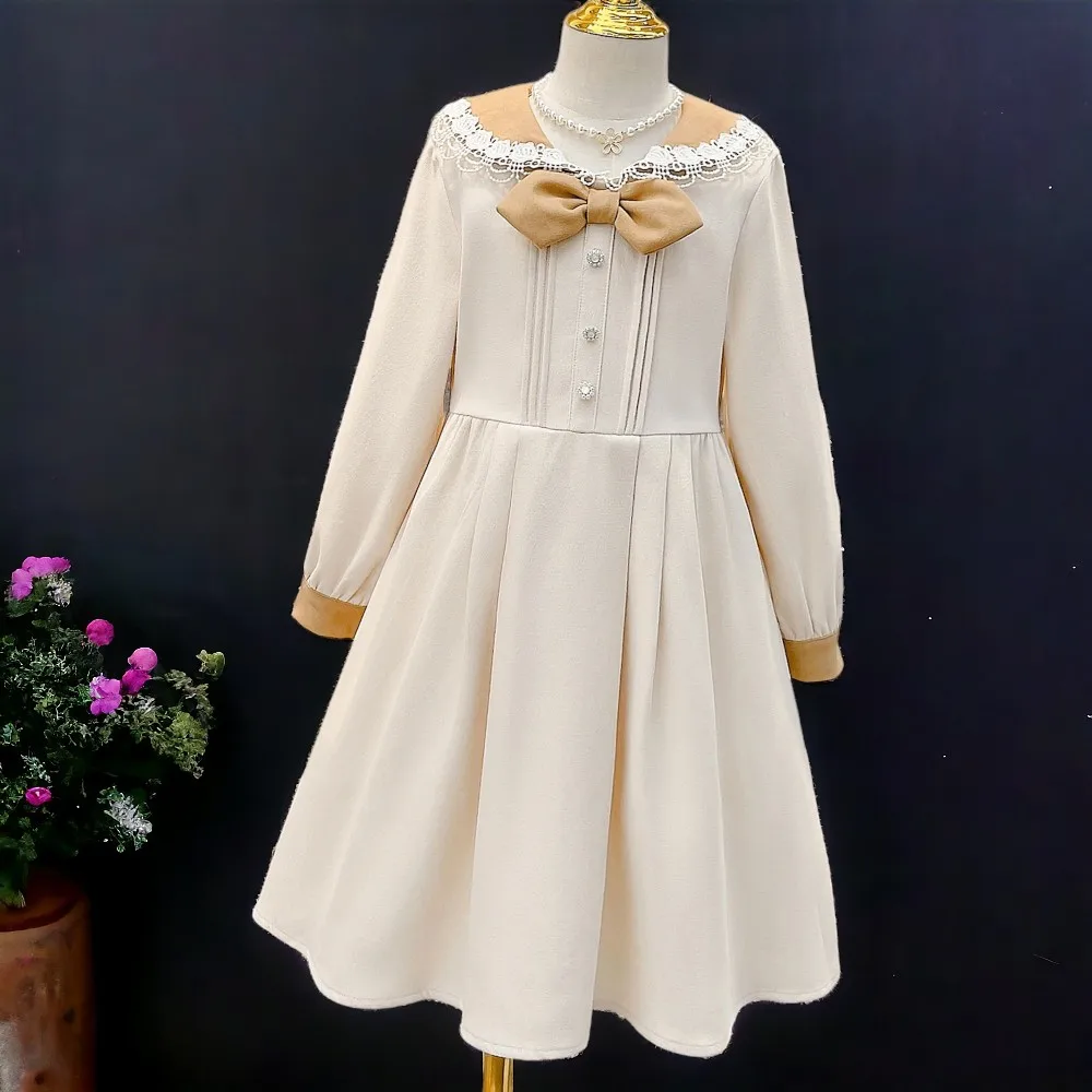 

Teenagers Preppy Style Dresses For Girls Clothes Princess Party Spring Autumn Long Sleeve Kids Clothing Vestido 6 8 10 14 Years