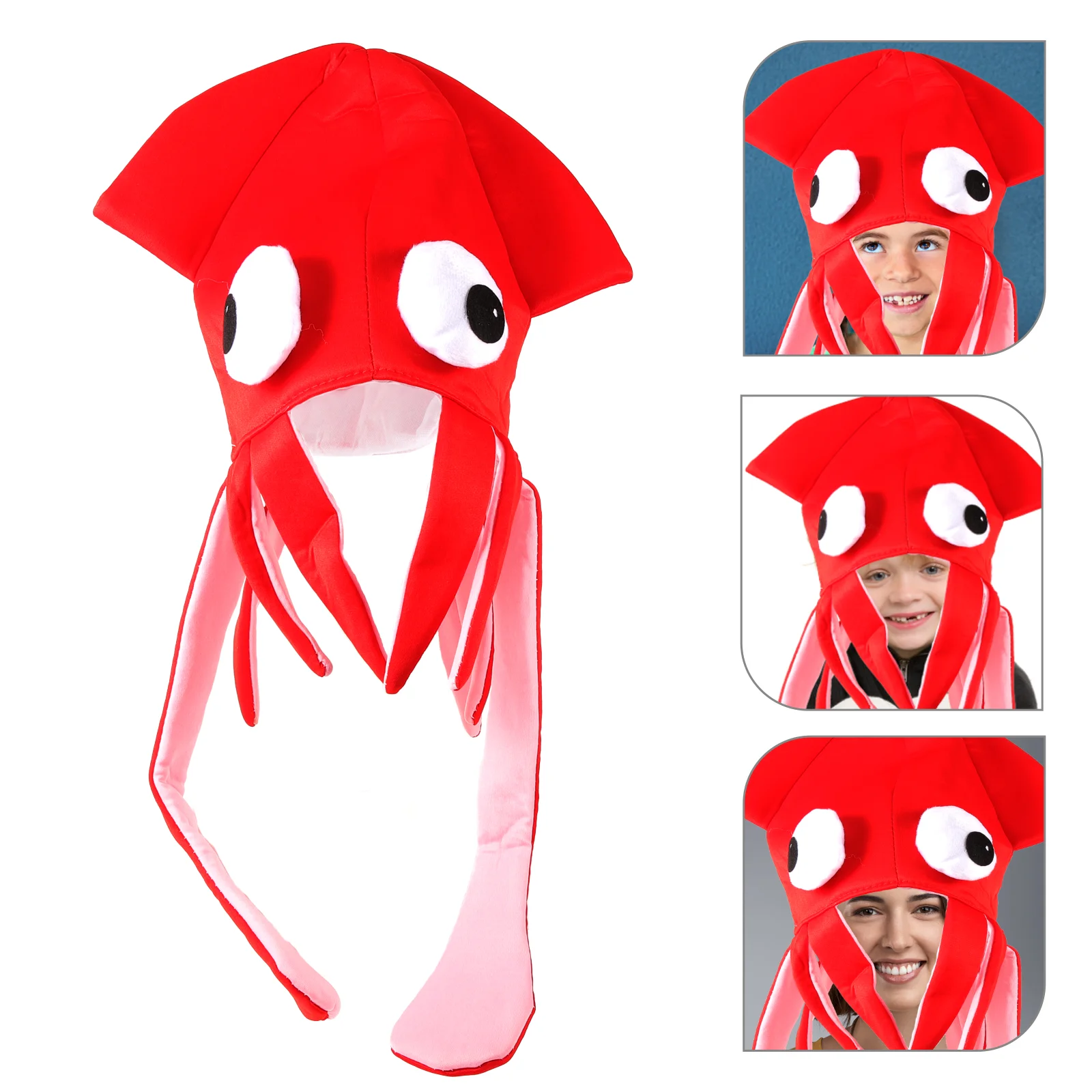 Humorous Headwear Party Hat Prop Funny Squid Prom Velour Velvet Cartoon Cosplay