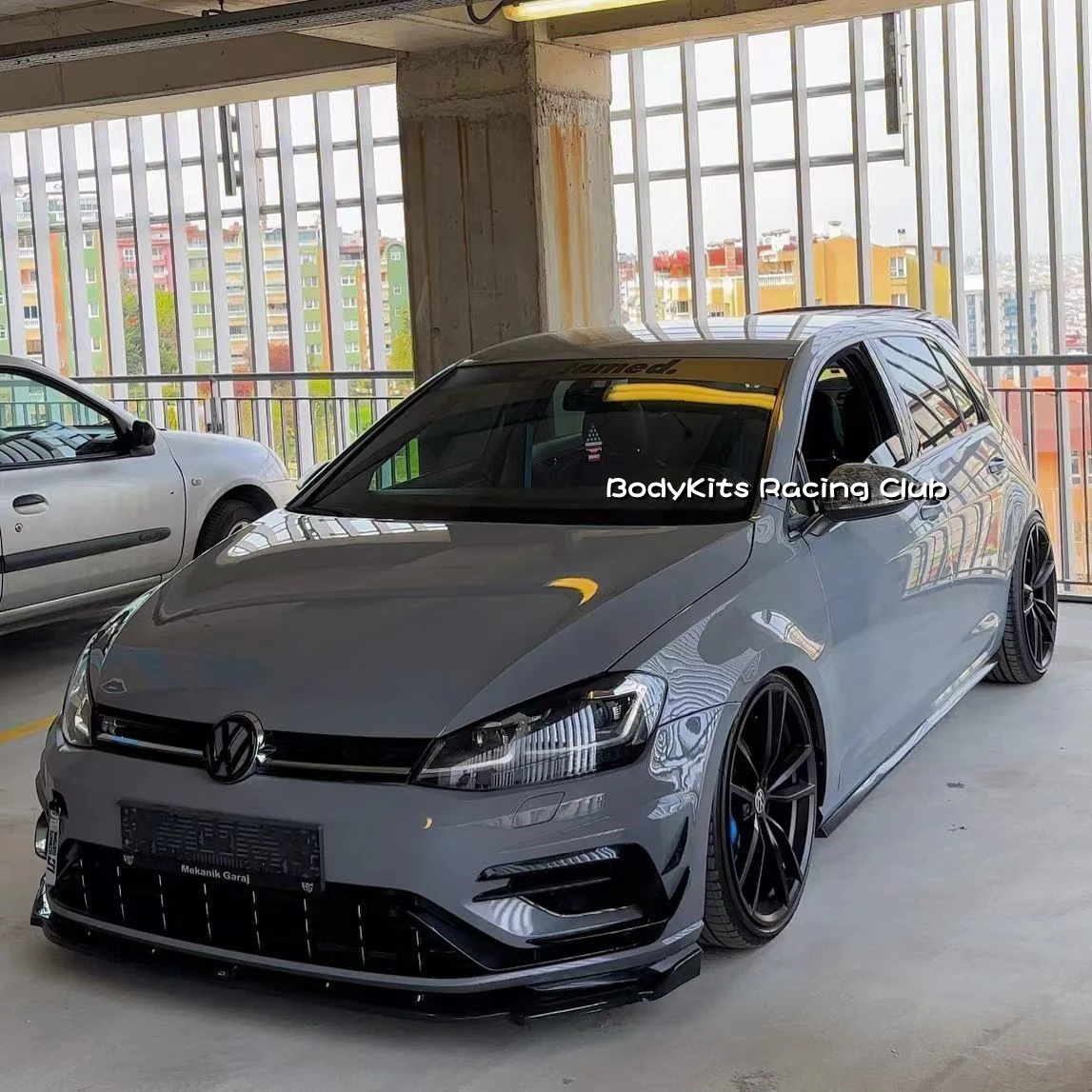 Gloss Black RevoZport Style Front Bumper Aero Kit Canard Wings For Volkswagen Golf 6 7 7.5 GTI GTD R R-Line 2009-2020