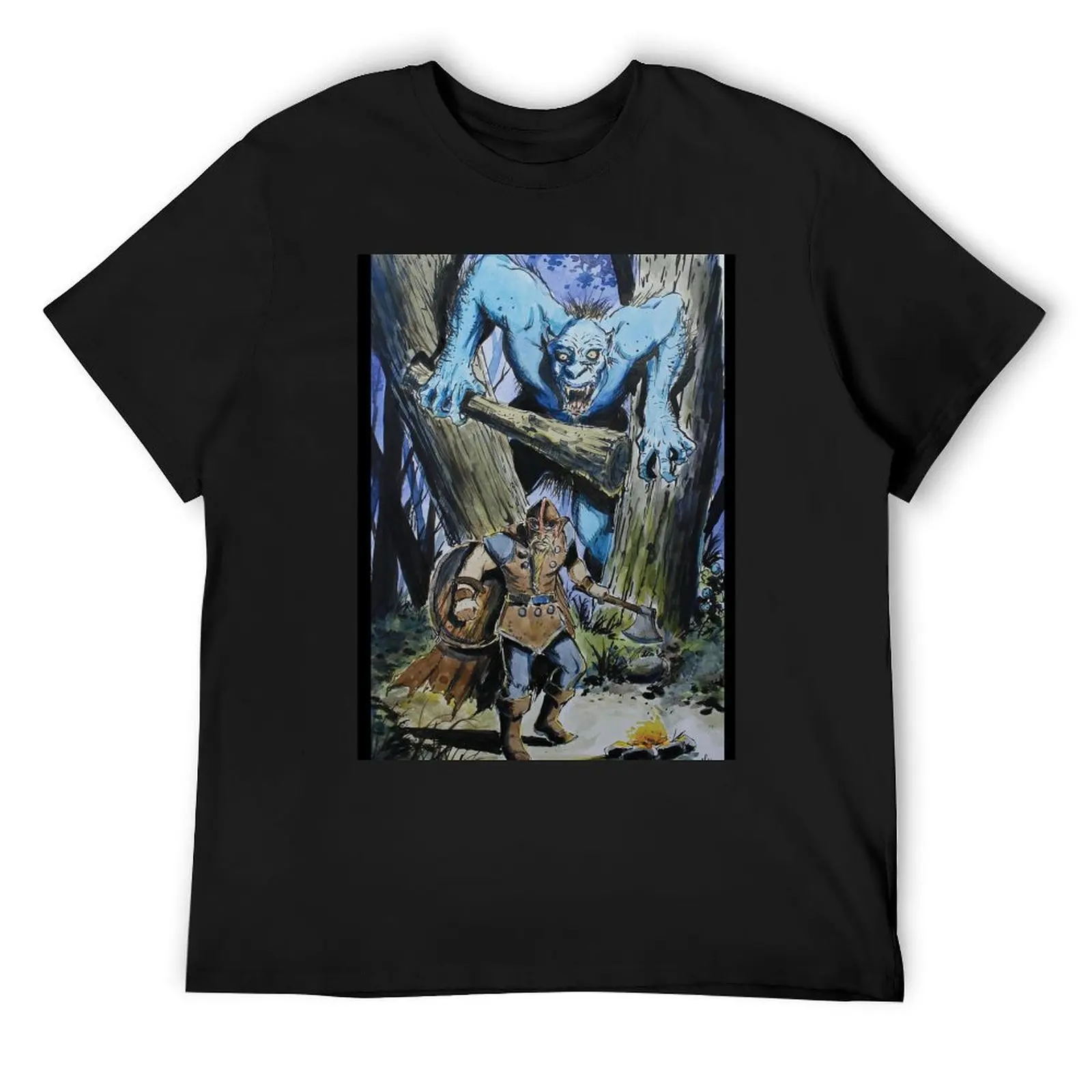 

Valheim watercolor Line and Wash By Nil Rocha T-Shirt tops anime clothes mens designer clothes