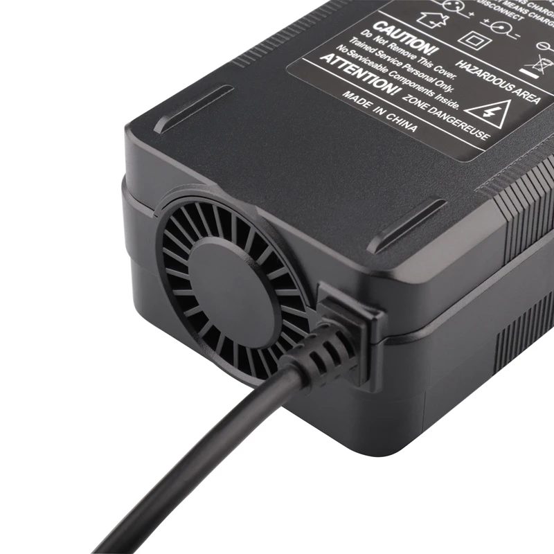 54.6V 3A Li-ion Battery Charger For 13S 48V Lithium Battery Pack 150Watt Charger 3P Plug IEC Connector With Fan Strong Cooling