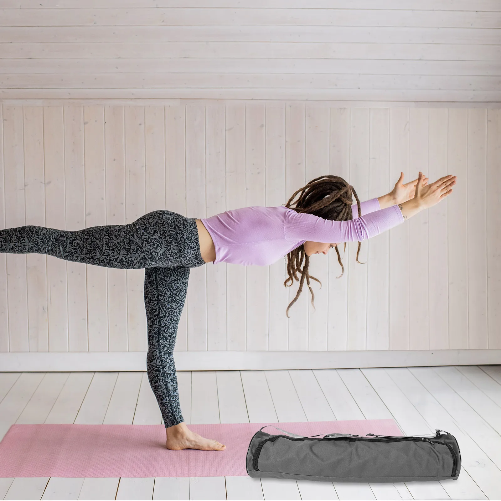 1pc Yoga Mat Storage Bag Portable Oxford Fabric Waterproof Large Capacity For Yoga Mat Carry Shoulder Strap Sports Fitness