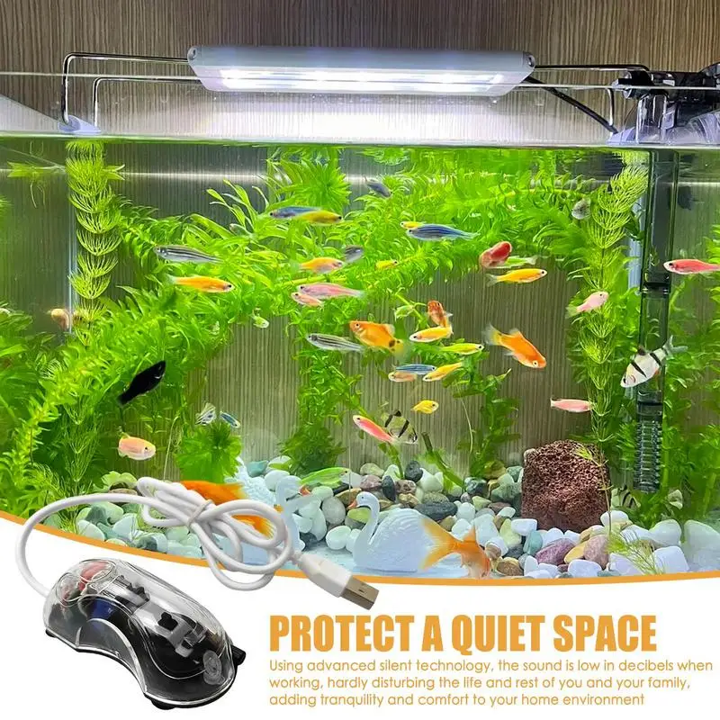 Aerator For Fish Tank Bubbler Aquarium Oxygen Pump Space-Saving Quiet Aquarium Bubbler Aerator Ultra Silent Air Aerator Pump For