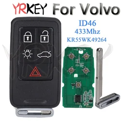 Car Key Fob FCCID KR55WK49264 for Volvo V40 V60 S80 XC70 XC60 S60 S60L 433Mhz FSK ID46 Chip  5 Buttons Car Smart Remote Key