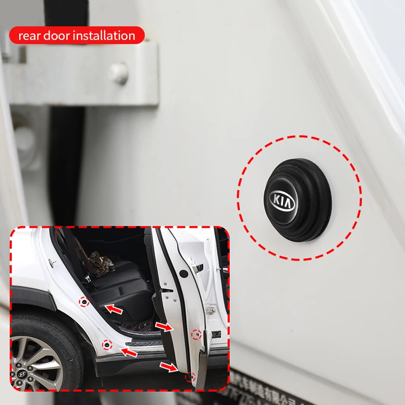 Per Kia Rio Ceed Sportage Cerato Soul Picanto Porta auto Ammortizzatore Buffer Adesivo protettivo Cuscinetti in gomma insonorizzati Accessorio