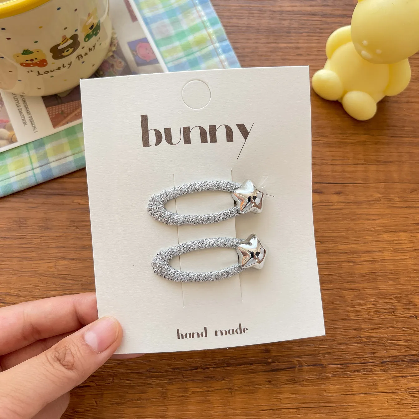 4PCS New silver series bright silk bow love children's BB clip simple and high-end versatile girl bangs clip hair accessory - Image 4