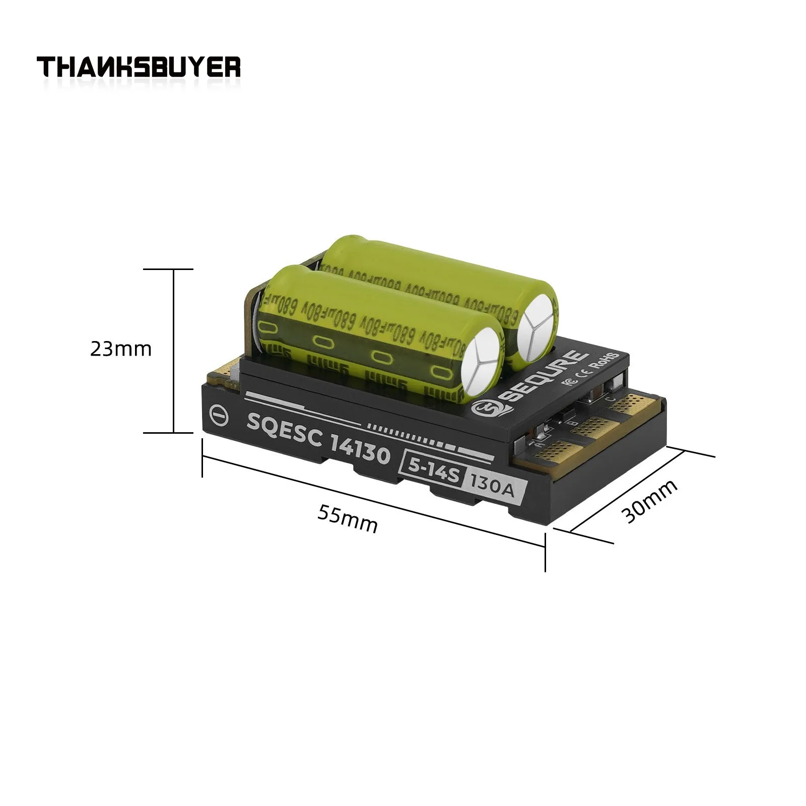 SEQURE SQESC14130 AM32 Brushless ESC 130A 5‑14S Lipo Electronic Speed Controller for RC Airplane RC Car Surfboard