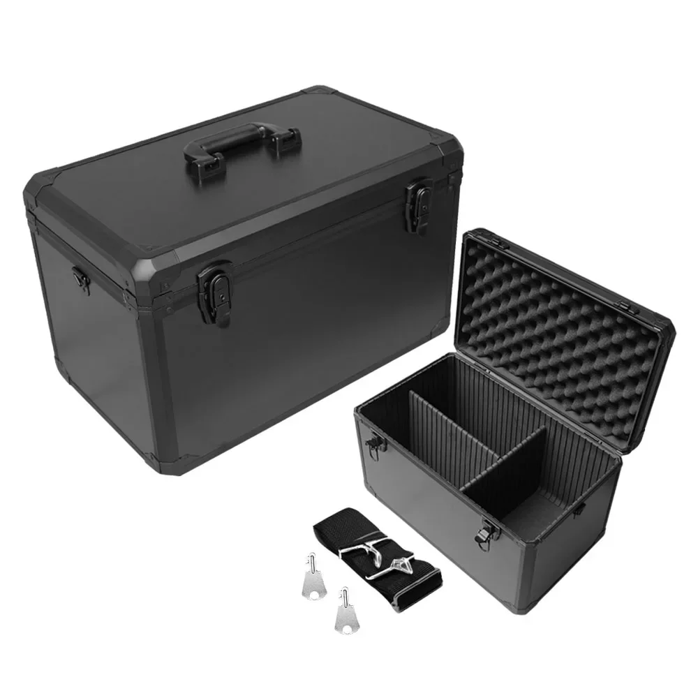 Aluminum Alloy Tool Box Key Lock Instrument Equipment Storage Box Hardware Tool Case with Removable Partition Tool Organizer