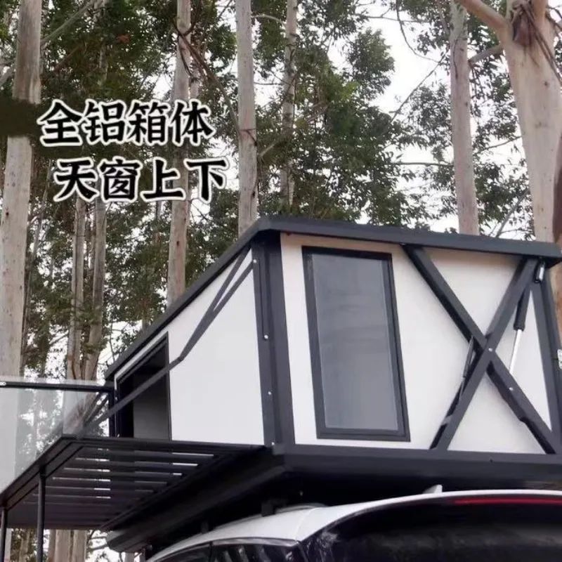 Outdoor camping automatic self-driving hard top folding extension roof tent aluminum alloy portable