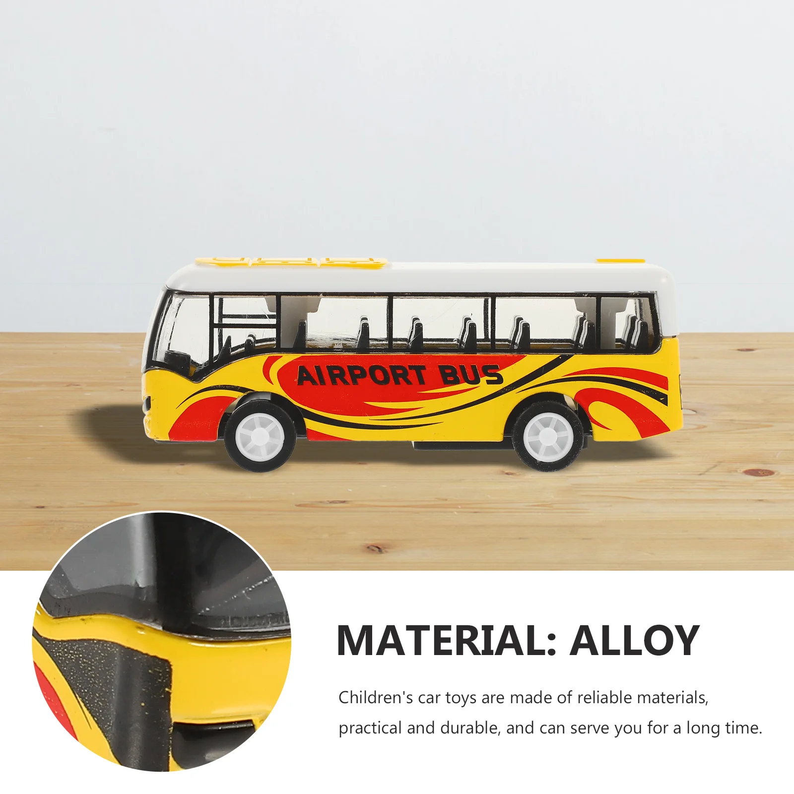 Metal Pull Back Bus Model Child Cars Toys for Children Alloy Airport Inertia Simulated