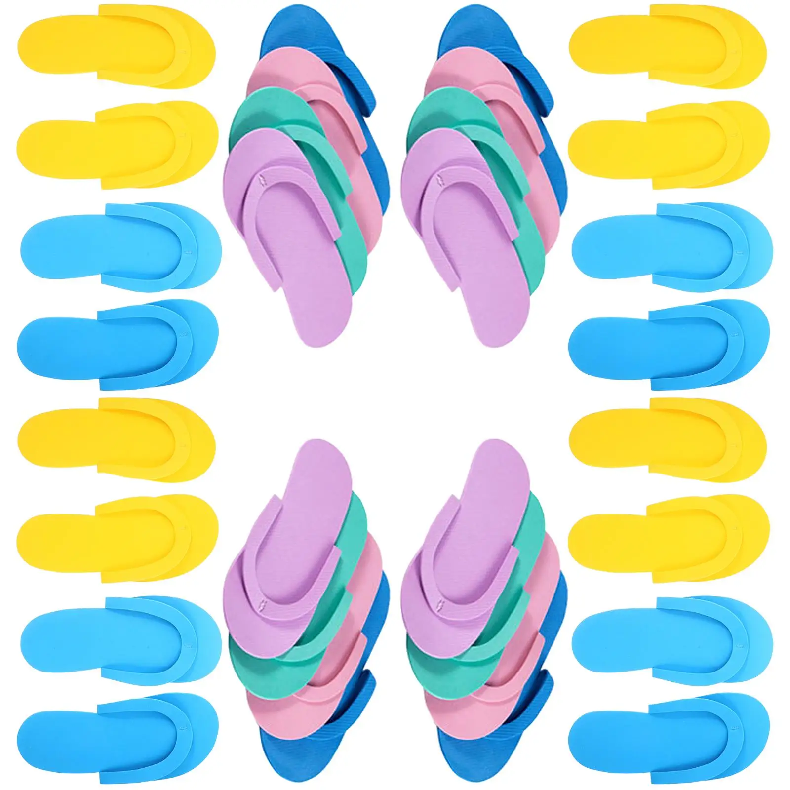 여성용 일회용 목욕 슬리퍼 24쌍 매니큐어 신발 해변 가정용 게스트 여행