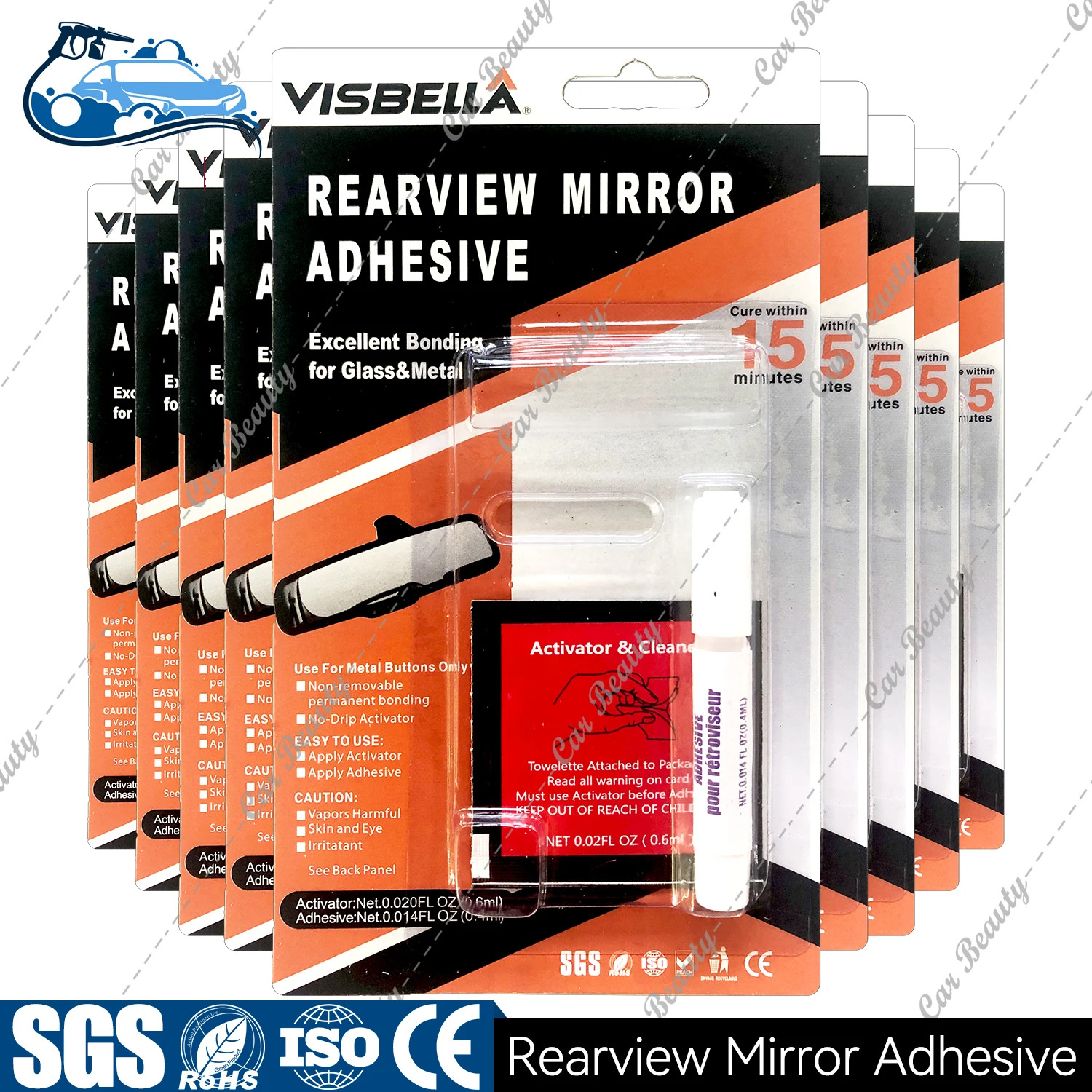 Adesivo de espelho retrovisor de alta curvatura para colagem de vidro e metal espelhos retrovisores cura cola detalhando automático kit de reparo de carro diy