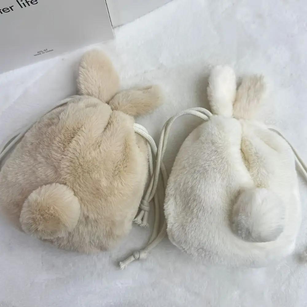 Faux Soft Lining Faux Makeup Bag Zipper Closure Fluffy Texture Large Capacity Bag Large Capacity Compact Size