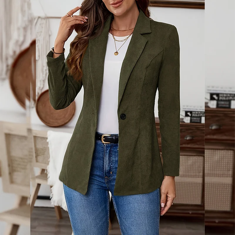 

Women's Elegant Single-Button Lapel Blazer Classic Style Casual Fashion Jacket