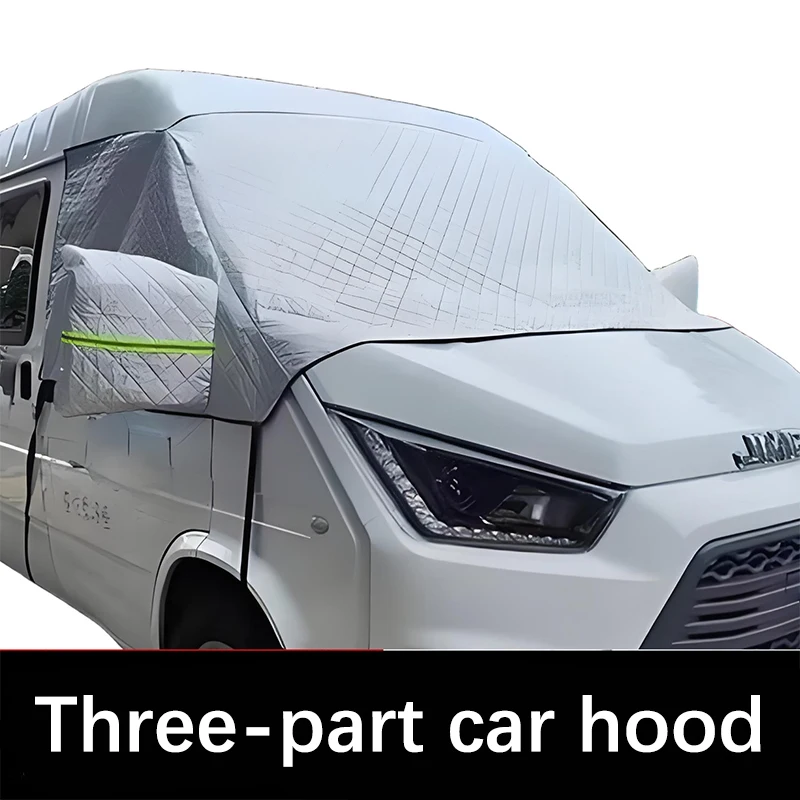 Universal RV Snow Cover Half Cover, Front Windshield Side Insulation, Anti Snow Sun Protection, Magnetic Suction, about 2 meters