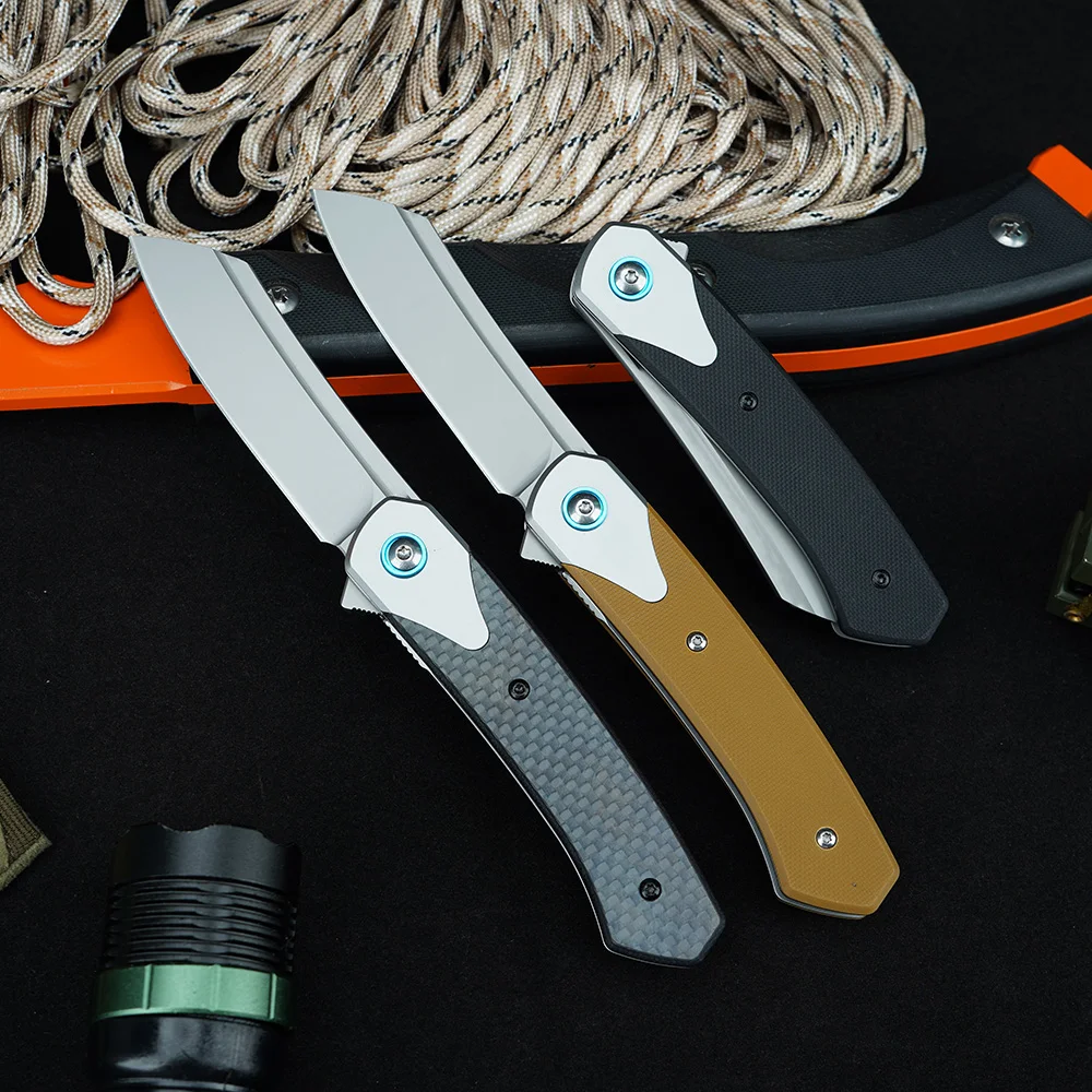 CR 7135 Folding Knife High hardness Pocket Knives D2 Steel Outdoor Camping Portable Carrying Tanto Knife Jackknife Multitool