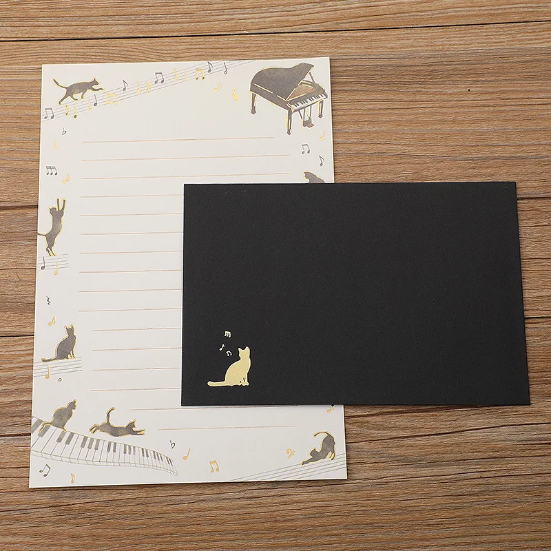 6 cabeçotes e 3 envelopes, cabeçote estilo chinês com estilo chinês, conjunto de cabeçote A5 com envelope estilo ocidental