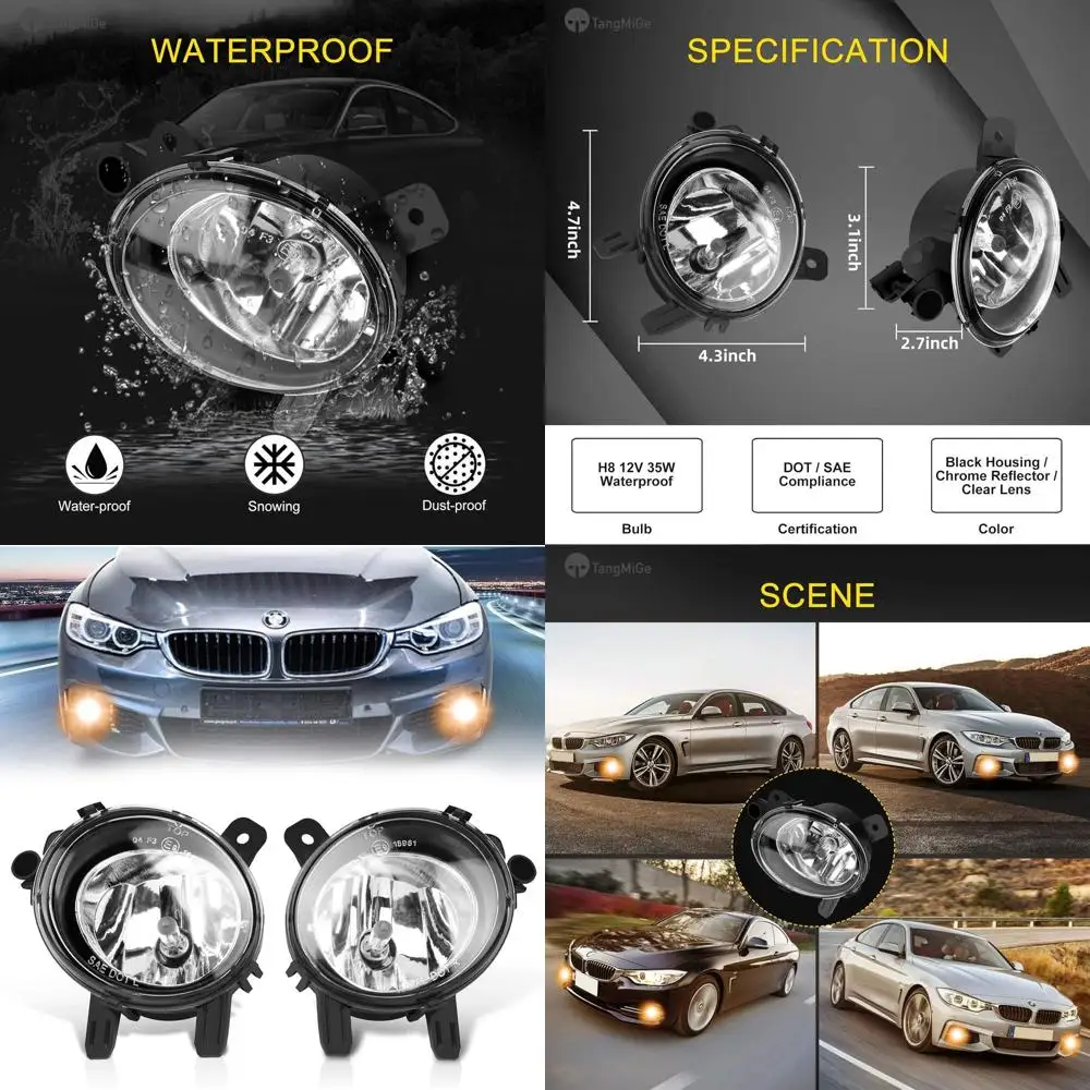 

Clear Lens Fog & Driving Lights Set for 2012-2014 BMW 2 Series (F22, 220i/228i), 3 Series (F30/F31/F34, 320i/325i/328i/328d/335i