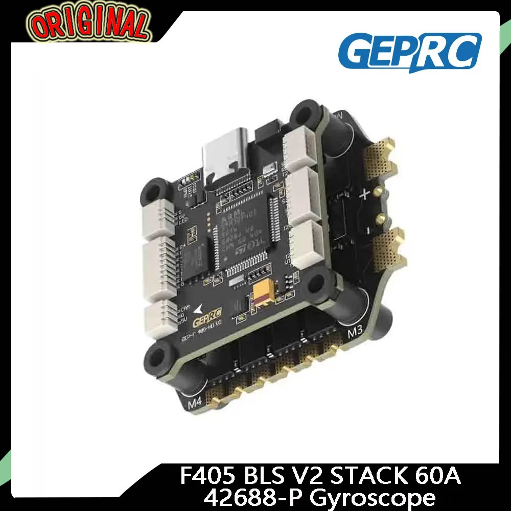 

GEPRC TAKER F405 BLS V2 60A Stack, ESC 4-в-1, 60A ESC — 42688-P Gyro, черный ящик 16 МБ для гоночных дронов FPV