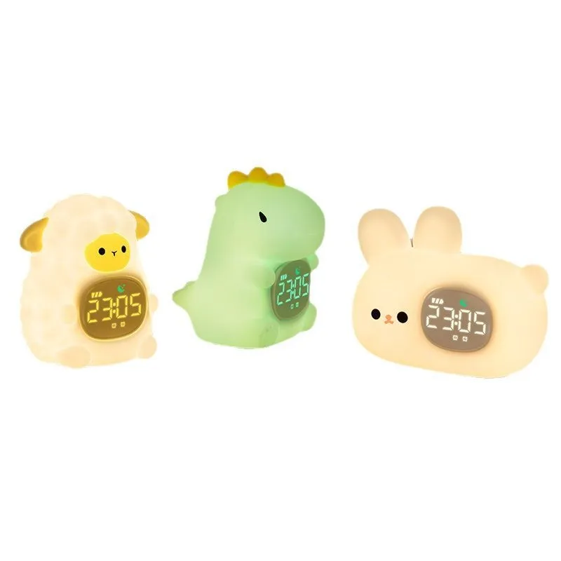 LED Animal Party Children's Electronic Clock Multi functional Bedroom School Student Sleepy Smart Bedhead Wake up Tool