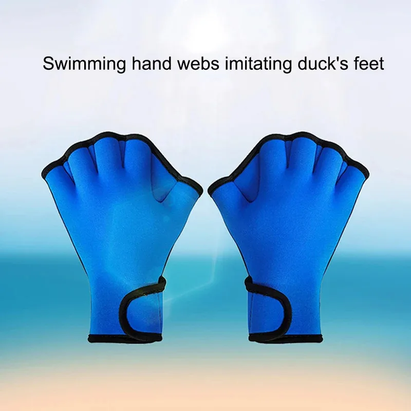 Picture 4: Neoprene Webbed Swimming Gloves Aquatic Fit Swim Paddles Snorkeling Diving Hand Web Water Gloves Half Finger
