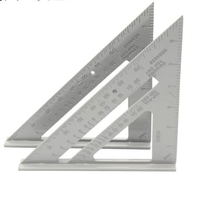 1Pcs Triangle Ruler 7inch Aluminum Alloy Angle Protractor Speed Metric Square Measuring Ruler For Building Framing Tools Gauges