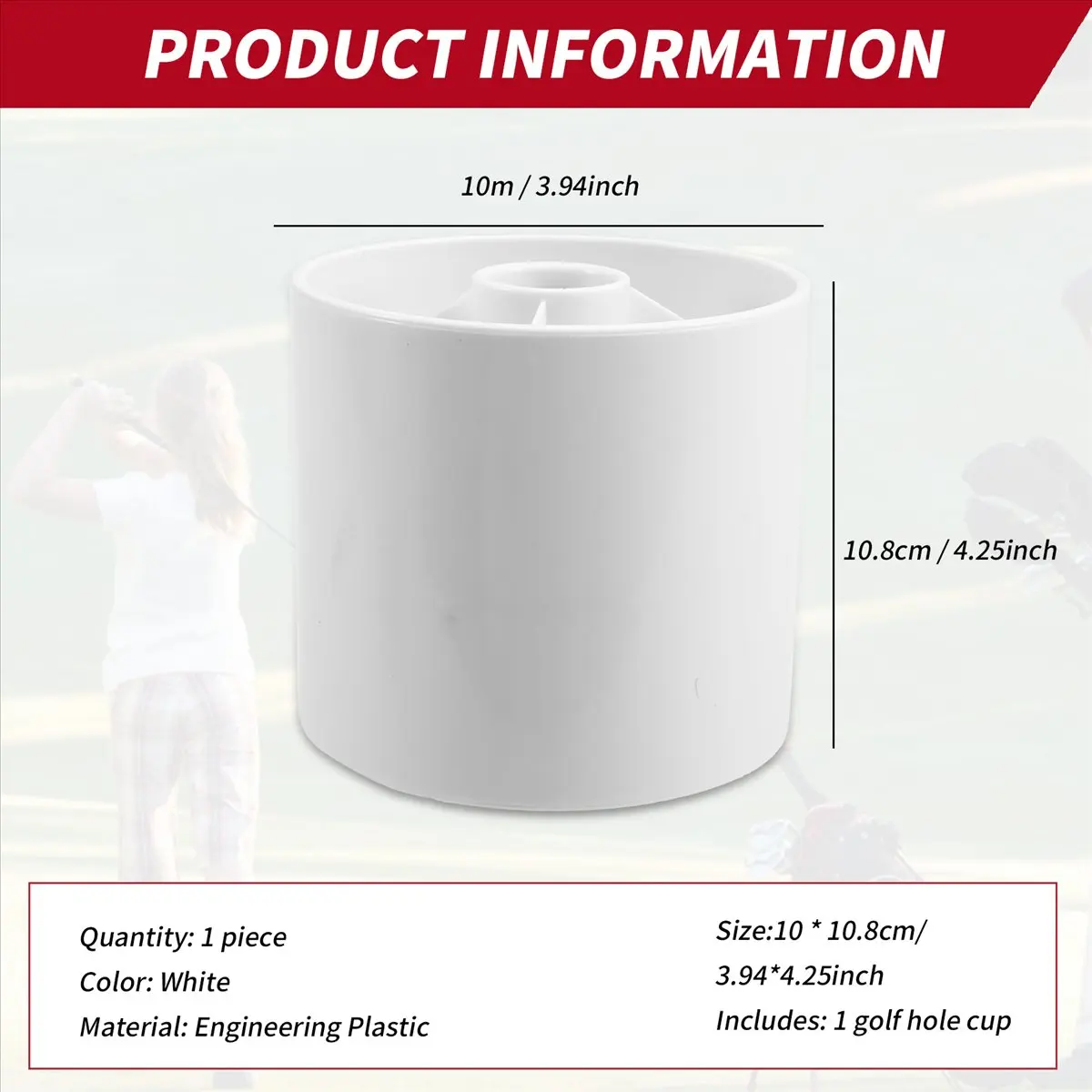 

(ABYM) 2.7Cm Aperture Outdoor Golf Training Flagpole Hole Cup Golf Training Aids Three Holes White Plastic Golf Hole Cup